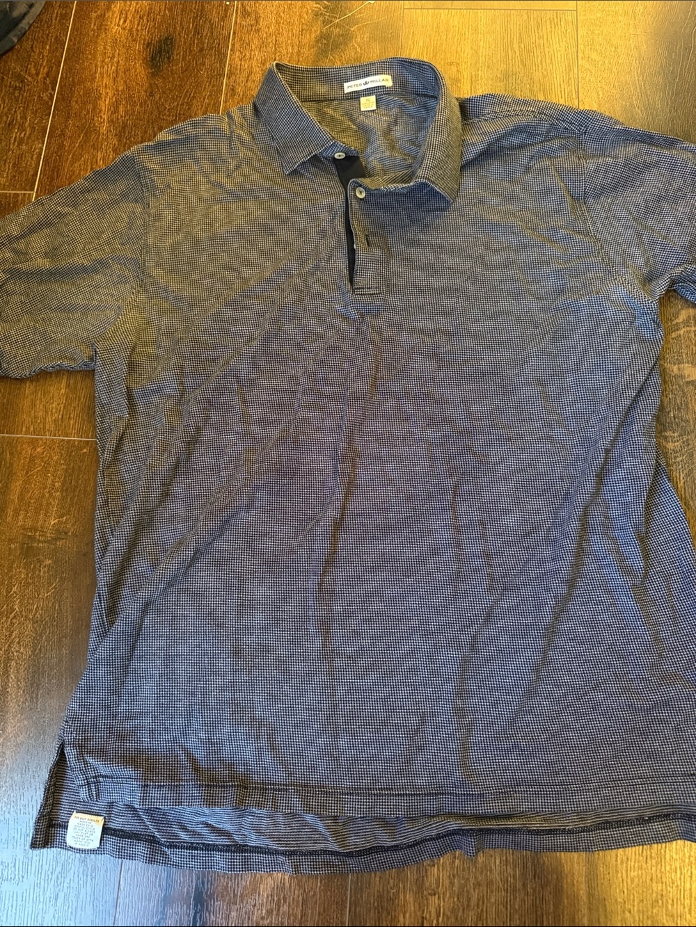 Peter Millar Black Micro-Pattern Polo
